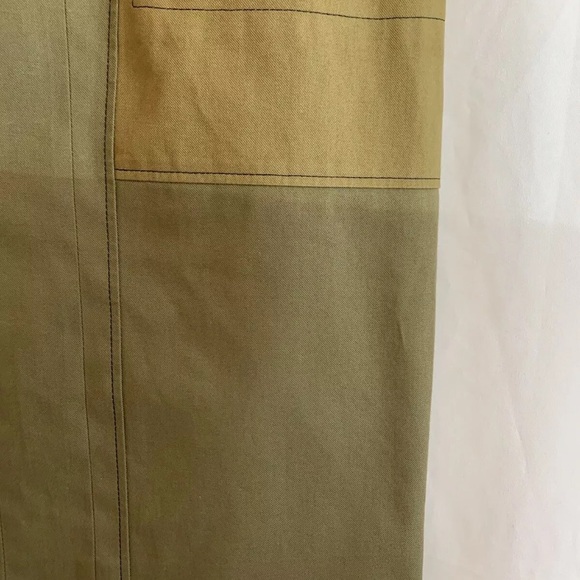 Altuzarra Army Green Color Block Skirt - Sz 36 EU - Sz 4 Small US - Picture 2 of 6